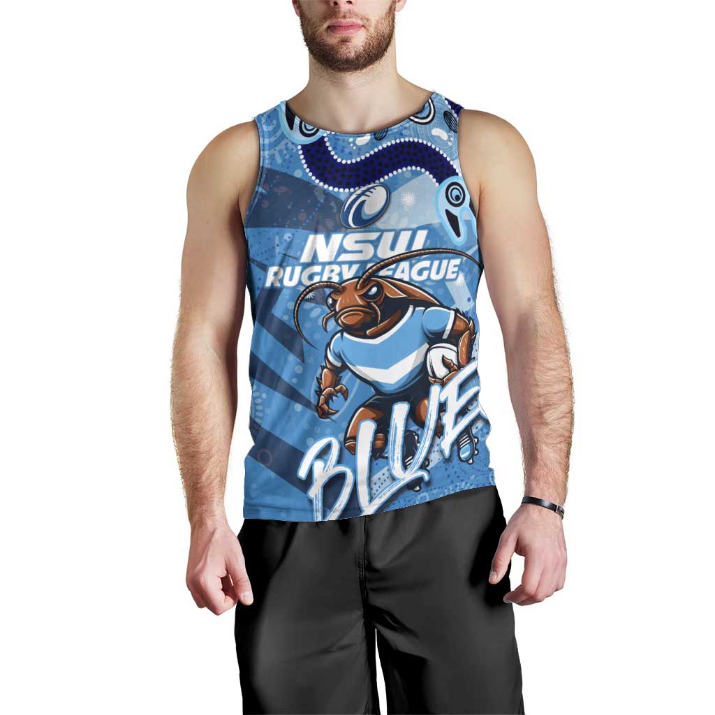 Personalized NSW Rugby League Men Tank Top Blues Mascot Indigenous - Vibe Hoodie Shop
