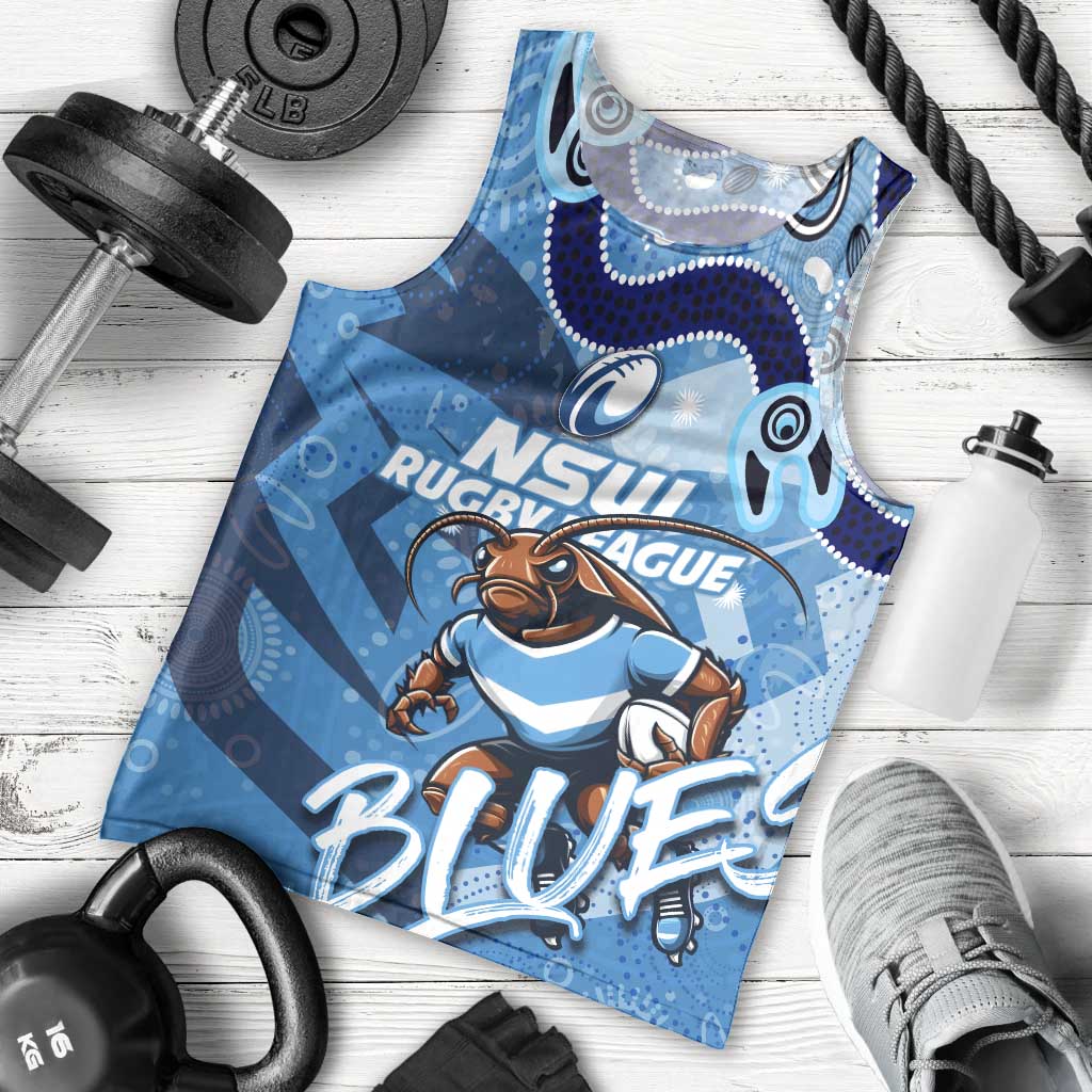 Personalized NSW Rugby League Men Tank Top Blues Mascot Indigenous - Vibe Hoodie Shop