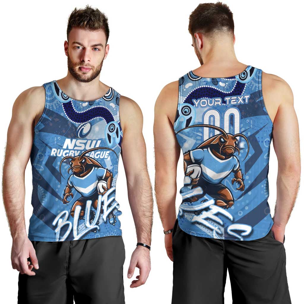 Personalized NSW Rugby League Men Tank Top Blues Mascot Indigenous - Vibe Hoodie Shop
