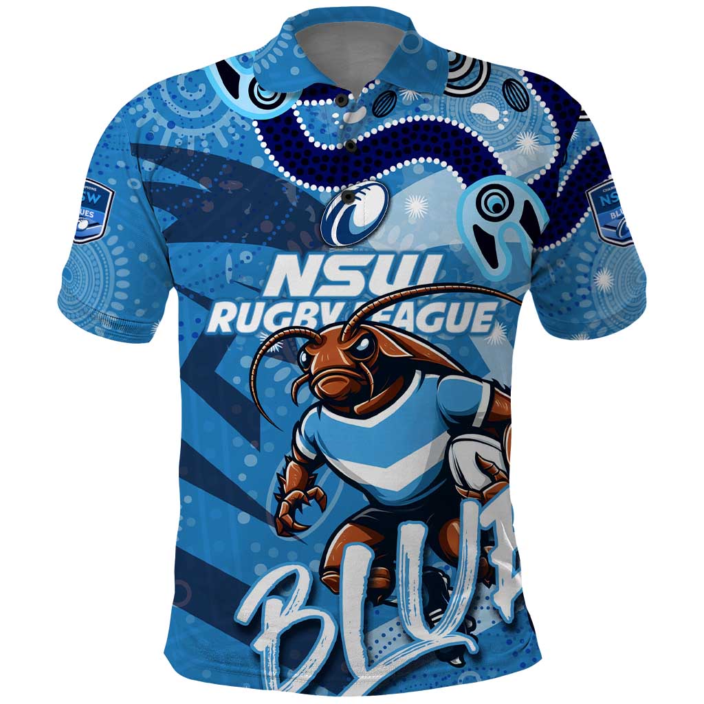 Personalized NSW Rugby League Polo Shirt Blues Mascot Indigenous - Vibe Hoodie Shop