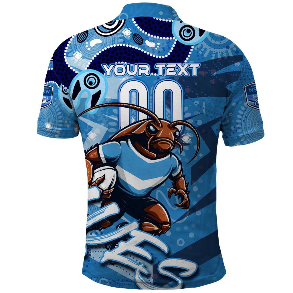 Personalized NSW Rugby League Polo Shirt Blues Mascot Indigenous - Vibe Hoodie Shop