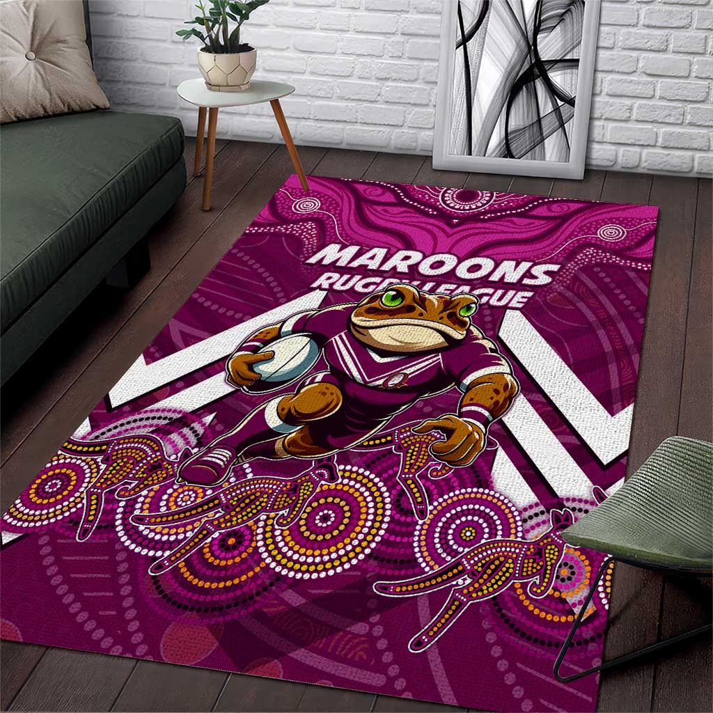 Custom Maroons Cane Toad Area Rug Queensland Rugby - Vibe Hoodie Shop