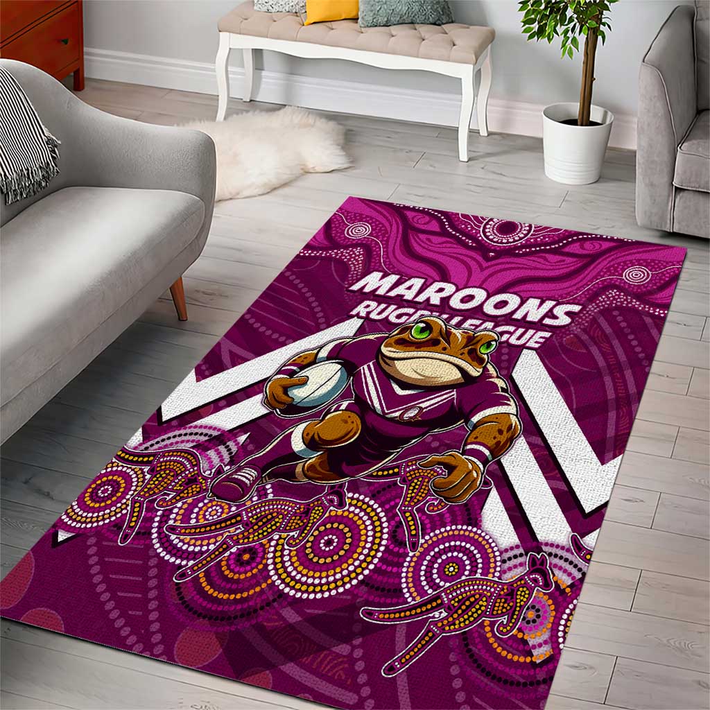 Custom Maroons Cane Toad Area Rug Queensland Rugby - Vibe Hoodie Shop