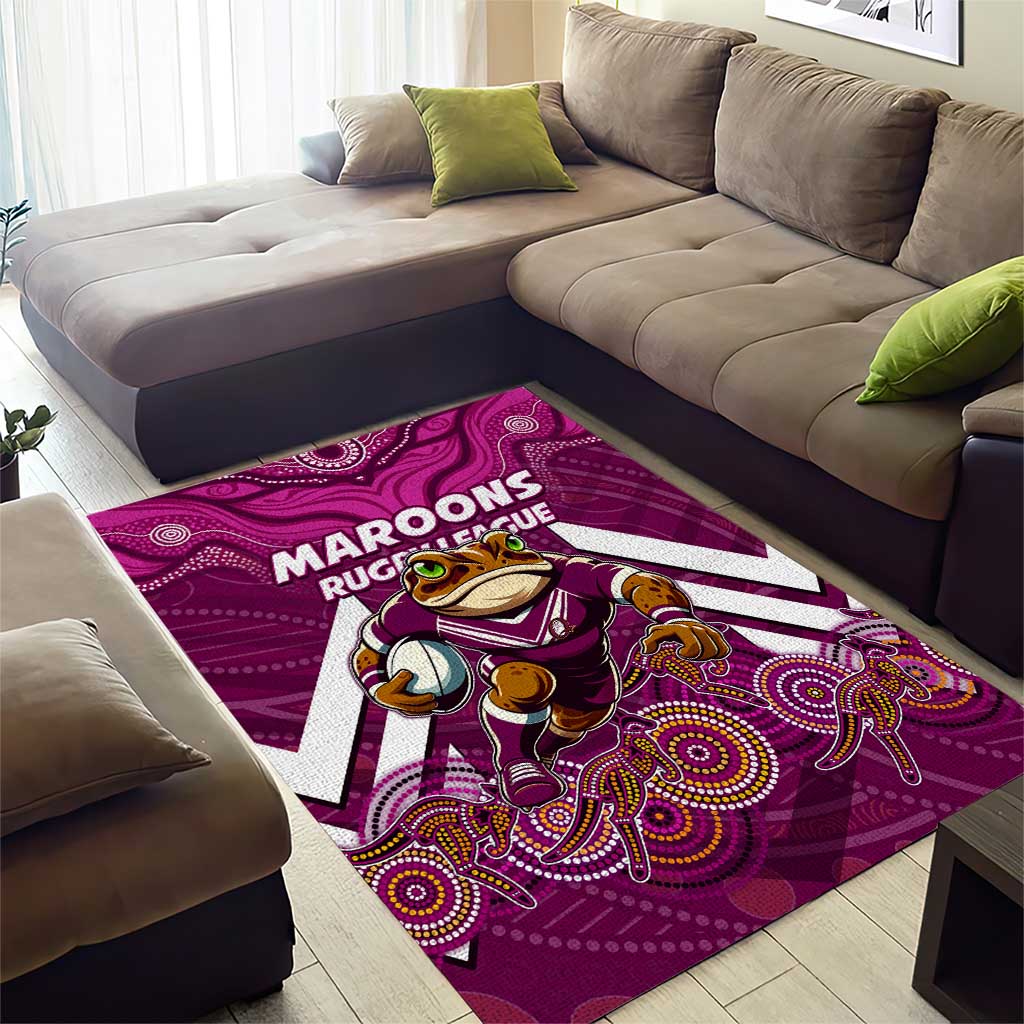 Custom Maroons Cane Toad Area Rug Queensland Rugby - Vibe Hoodie Shop