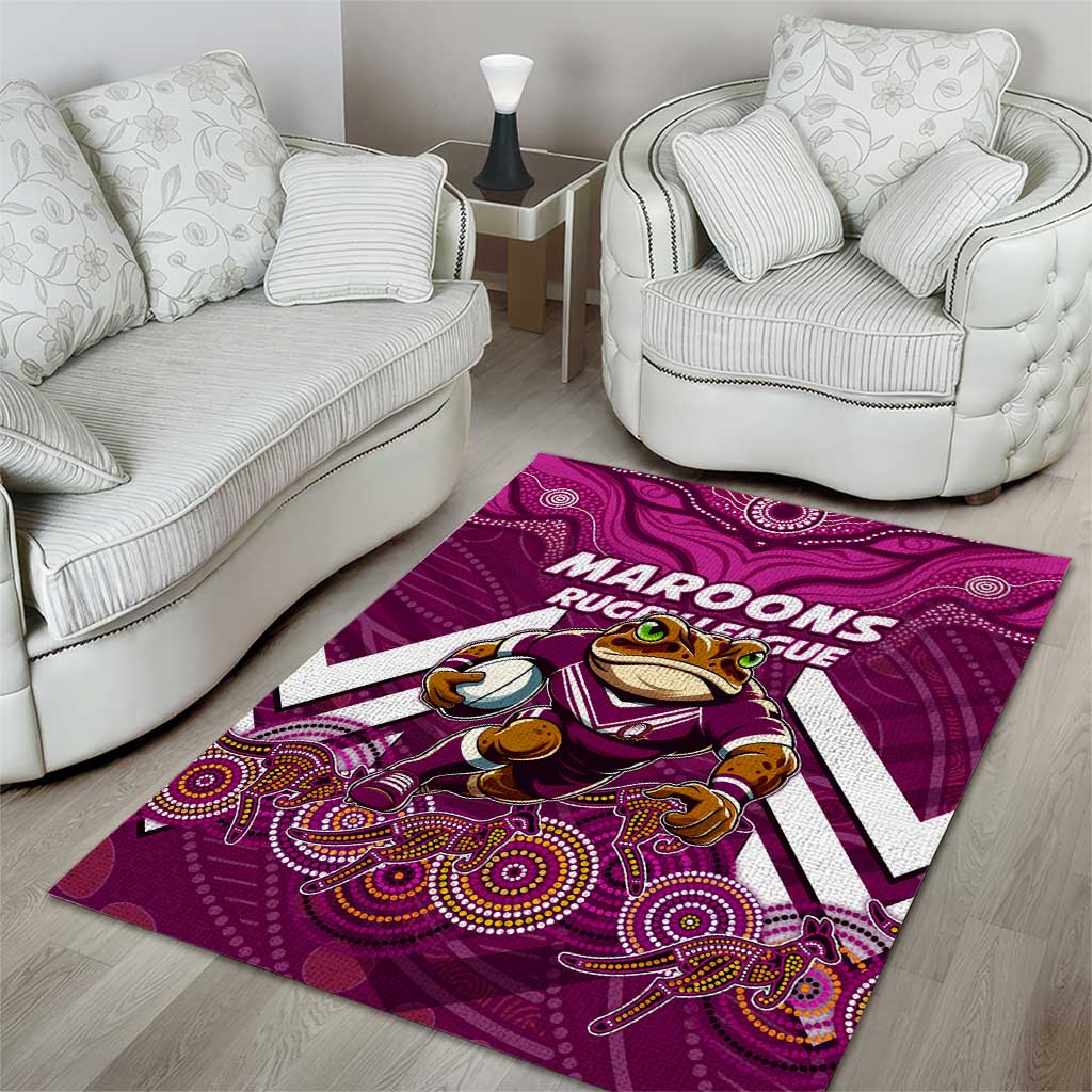 Custom Maroons Cane Toad Area Rug Queensland Rugby - Vibe Hoodie Shop