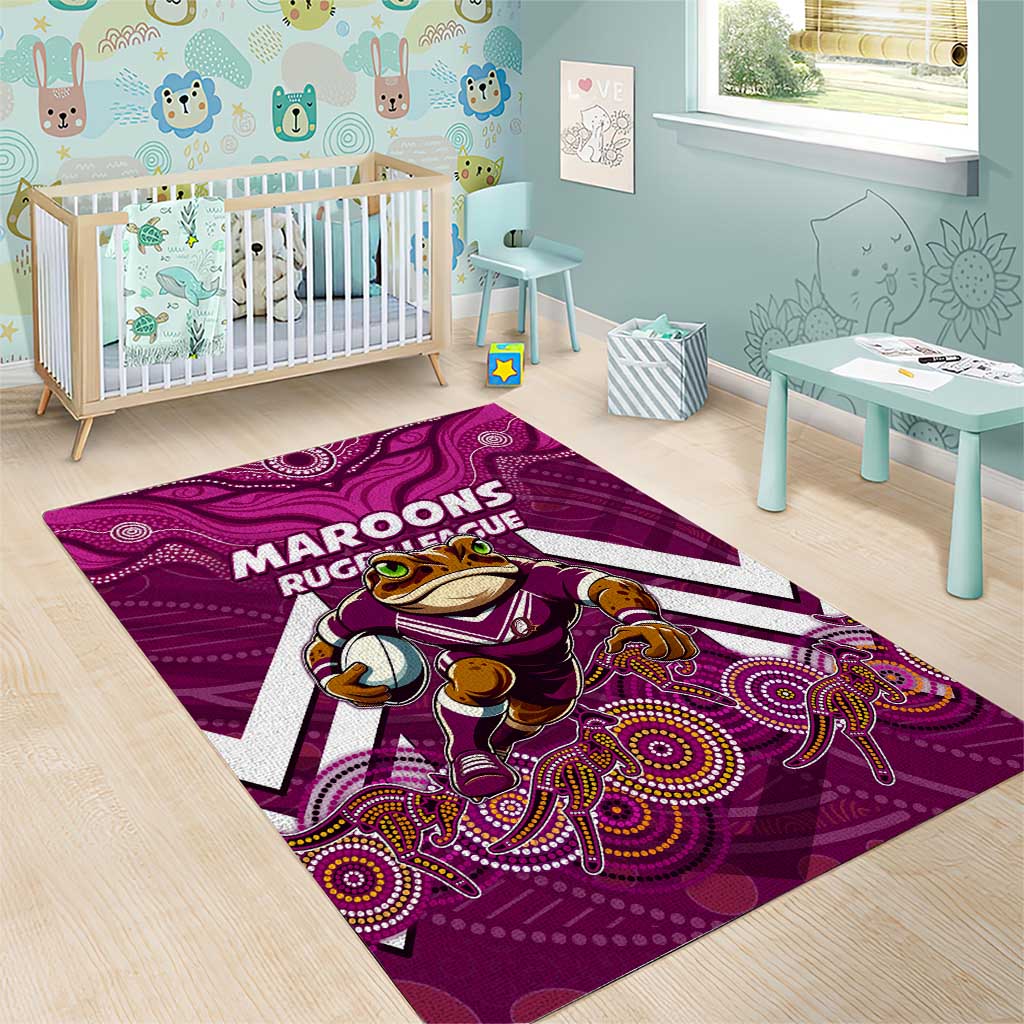 Custom Maroons Cane Toad Area Rug Queensland Rugby - Vibe Hoodie Shop