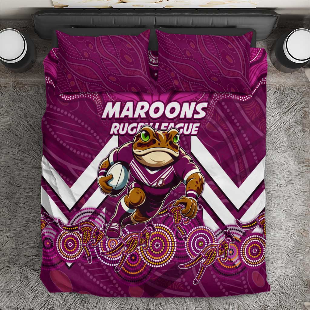 Custom Maroons Cane Toad Bedding Set Queensland Rugby - Vibe Hoodie Shop