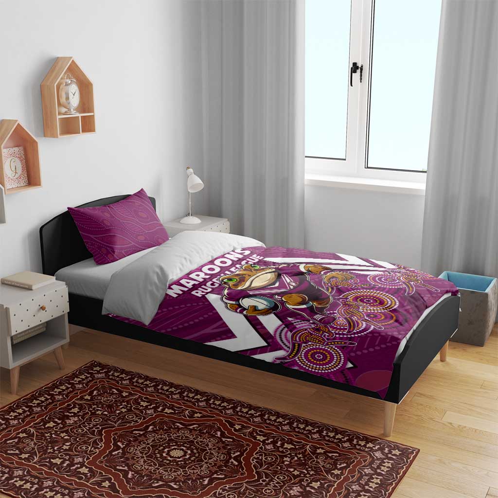 Custom Maroons Cane Toad Bedding Set Queensland Rugby - Vibe Hoodie Shop