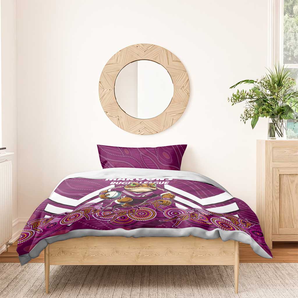 Custom Maroons Cane Toad Bedding Set Queensland Rugby - Vibe Hoodie Shop