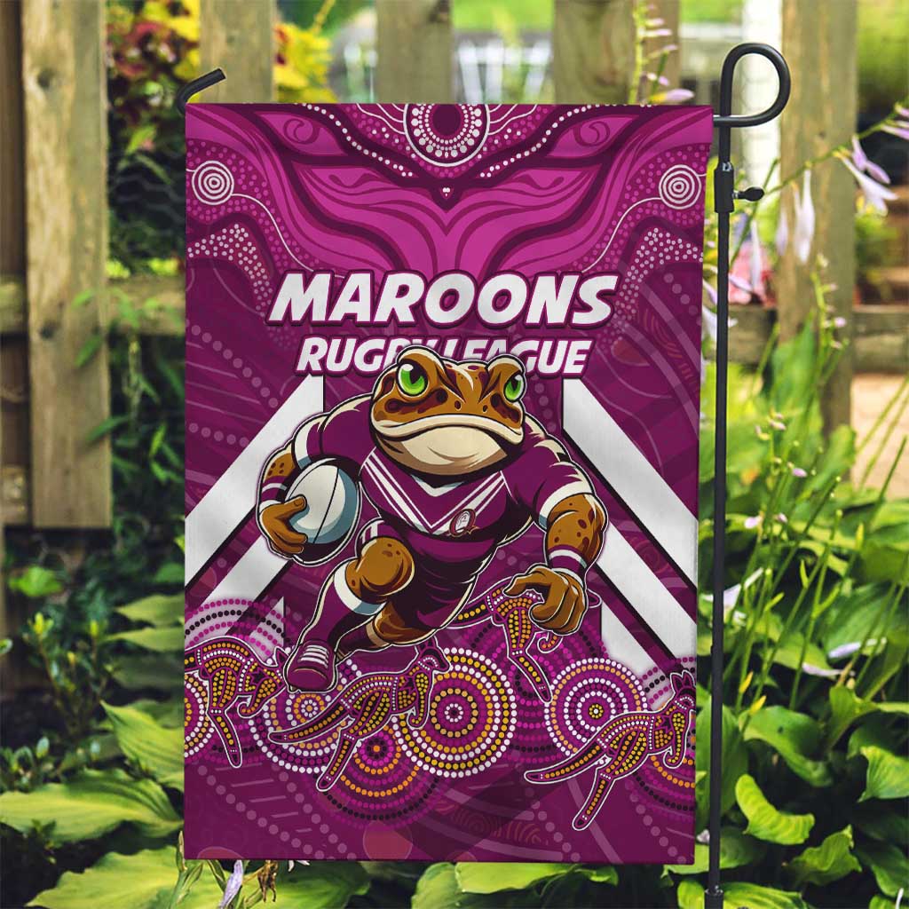 Custom Maroons Cane Toad Garden Flag Queensland Rugby - Vibe Hoodie Shop