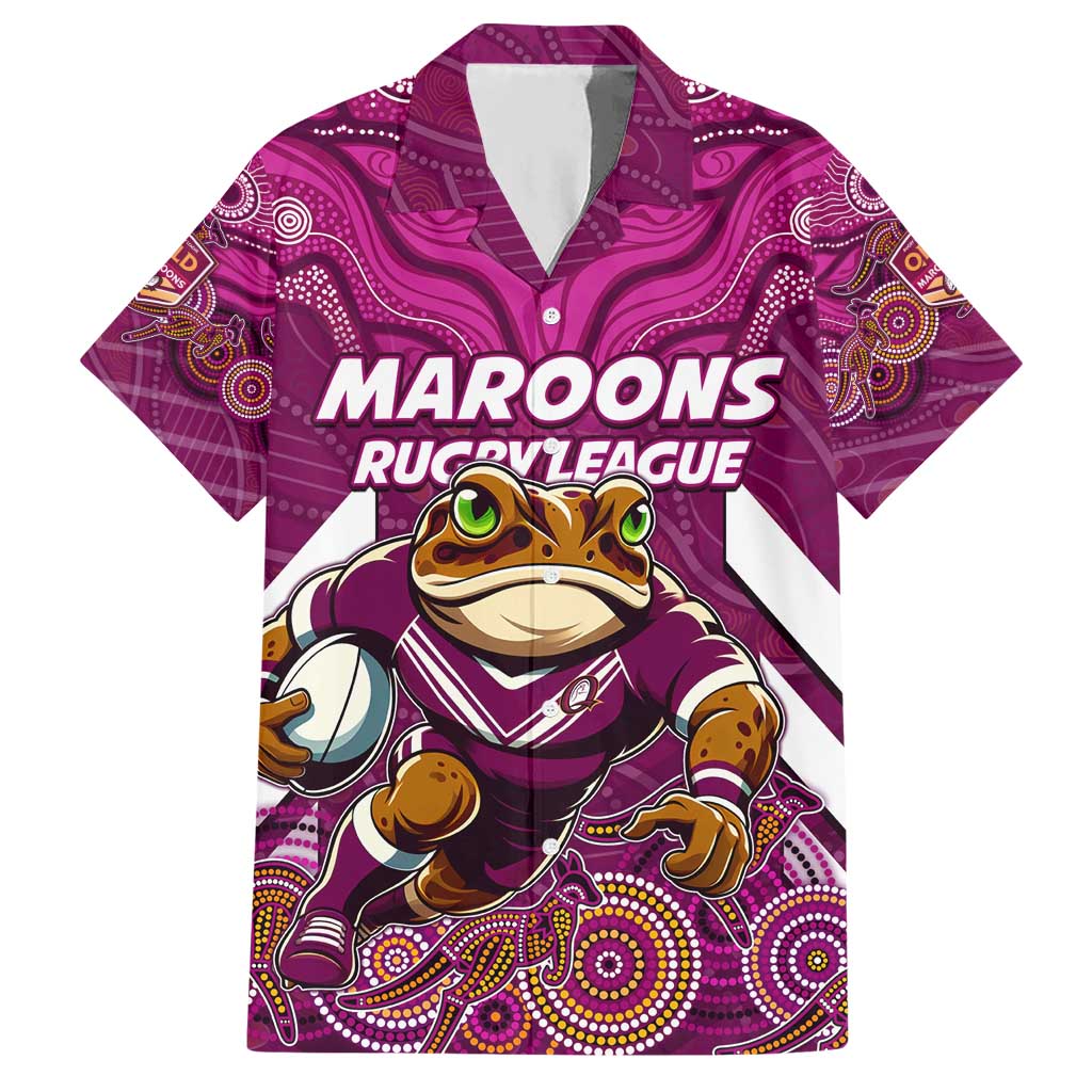 Custom Maroons Cane Toad Hawaiian Shirt Queensland Rugby - Vibe Hoodie Shop