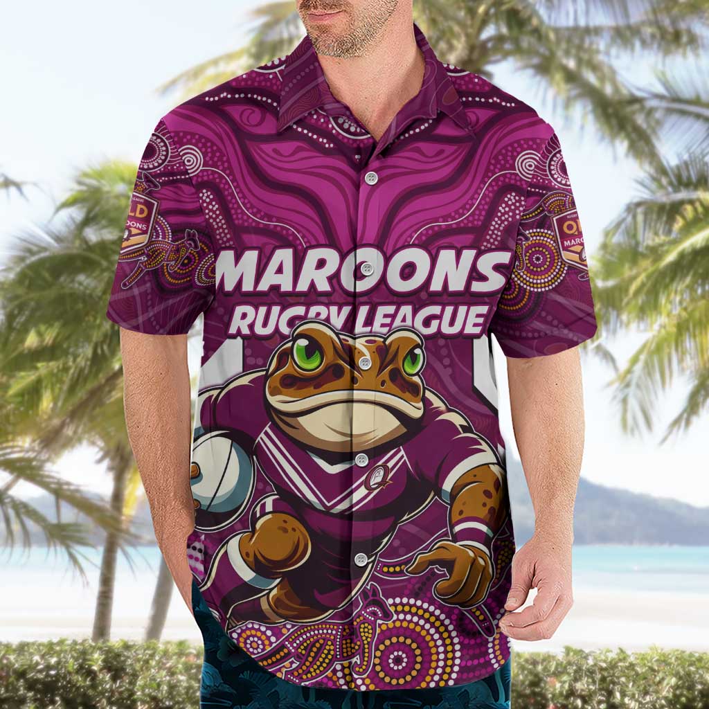 Custom Maroons Cane Toad Hawaiian Shirt Queensland Rugby - Vibe Hoodie Shop