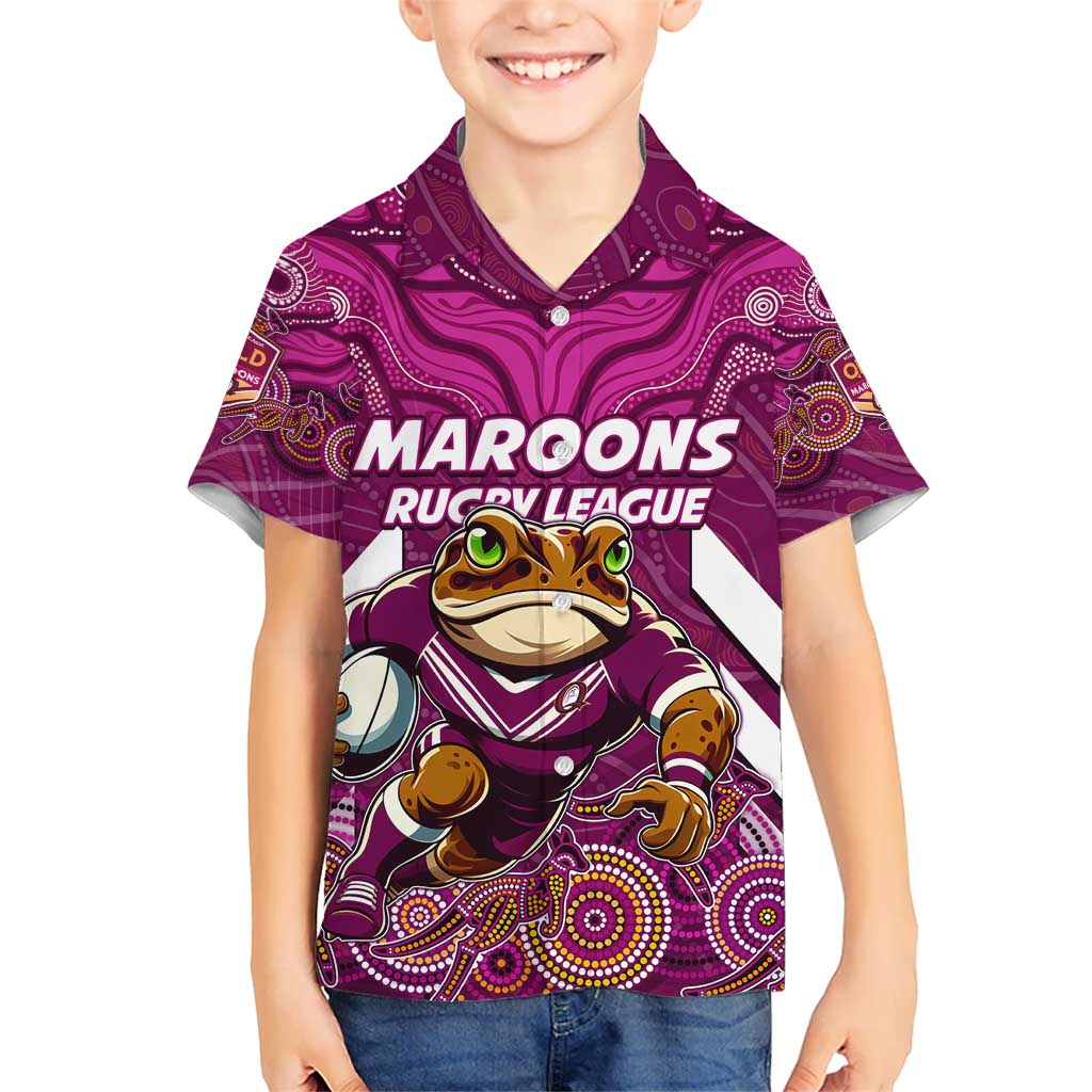 Custom Maroons Cane Toad Hawaiian Shirt Queensland Rugby - Vibe Hoodie Shop