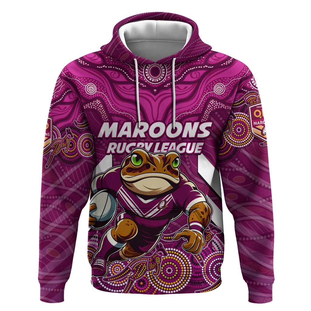 Custom Maroons Cane Toad Hoodie Queensland Rugby - Vibe Hoodie Shop