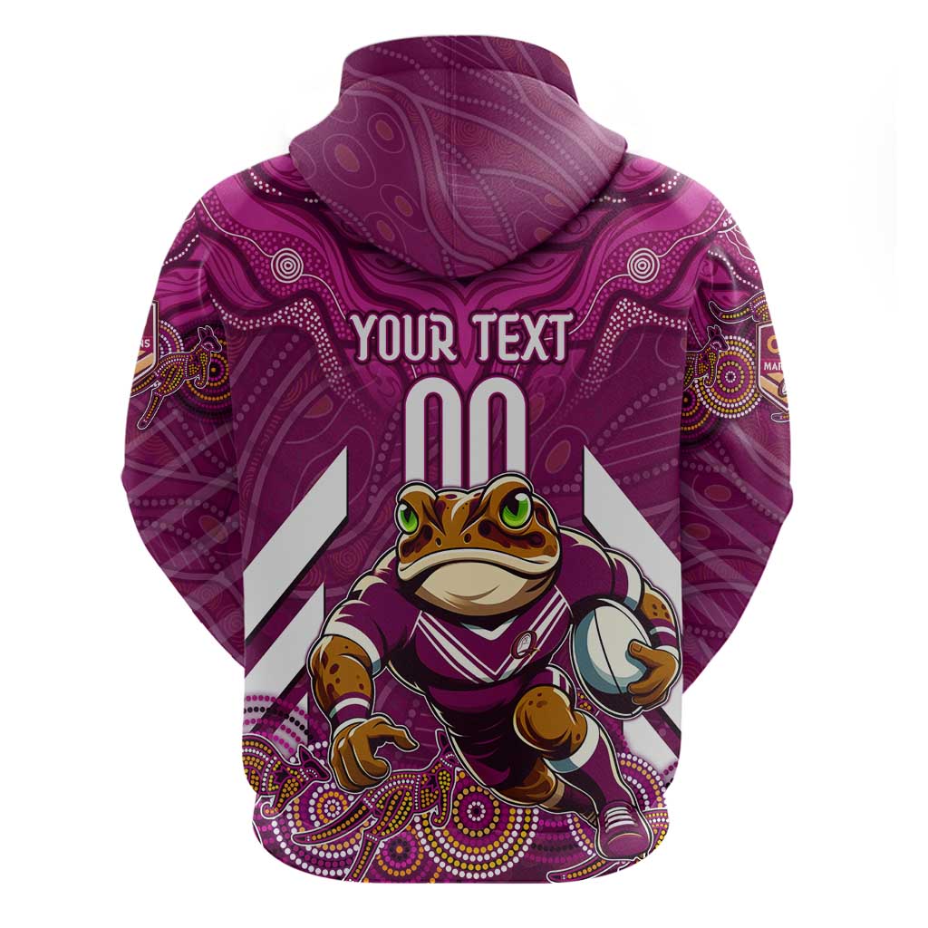 Custom Maroons Cane Toad Hoodie Queensland Rugby - Vibe Hoodie Shop