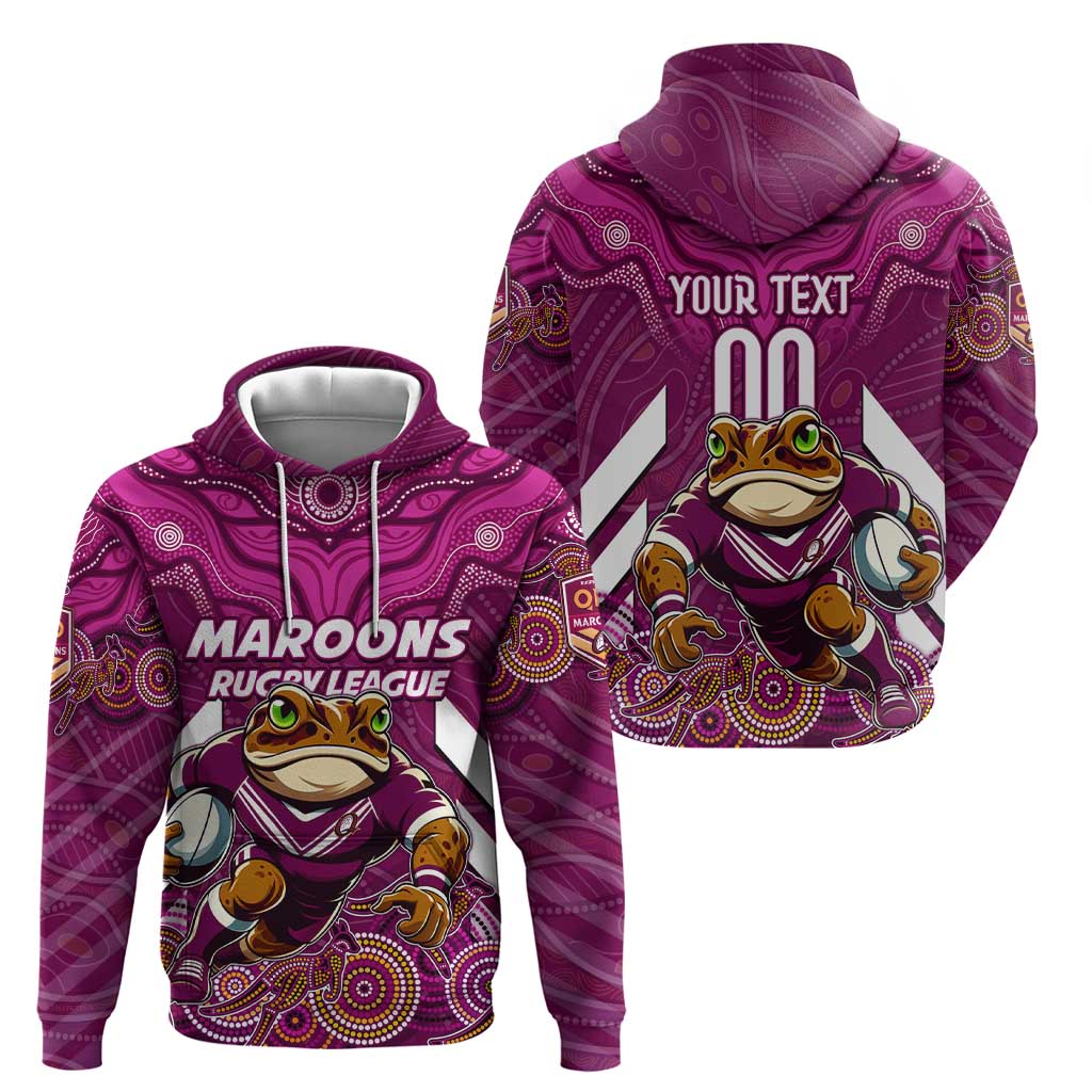 Custom Maroons Cane Toad Hoodie Queensland Rugby - Vibe Hoodie Shop