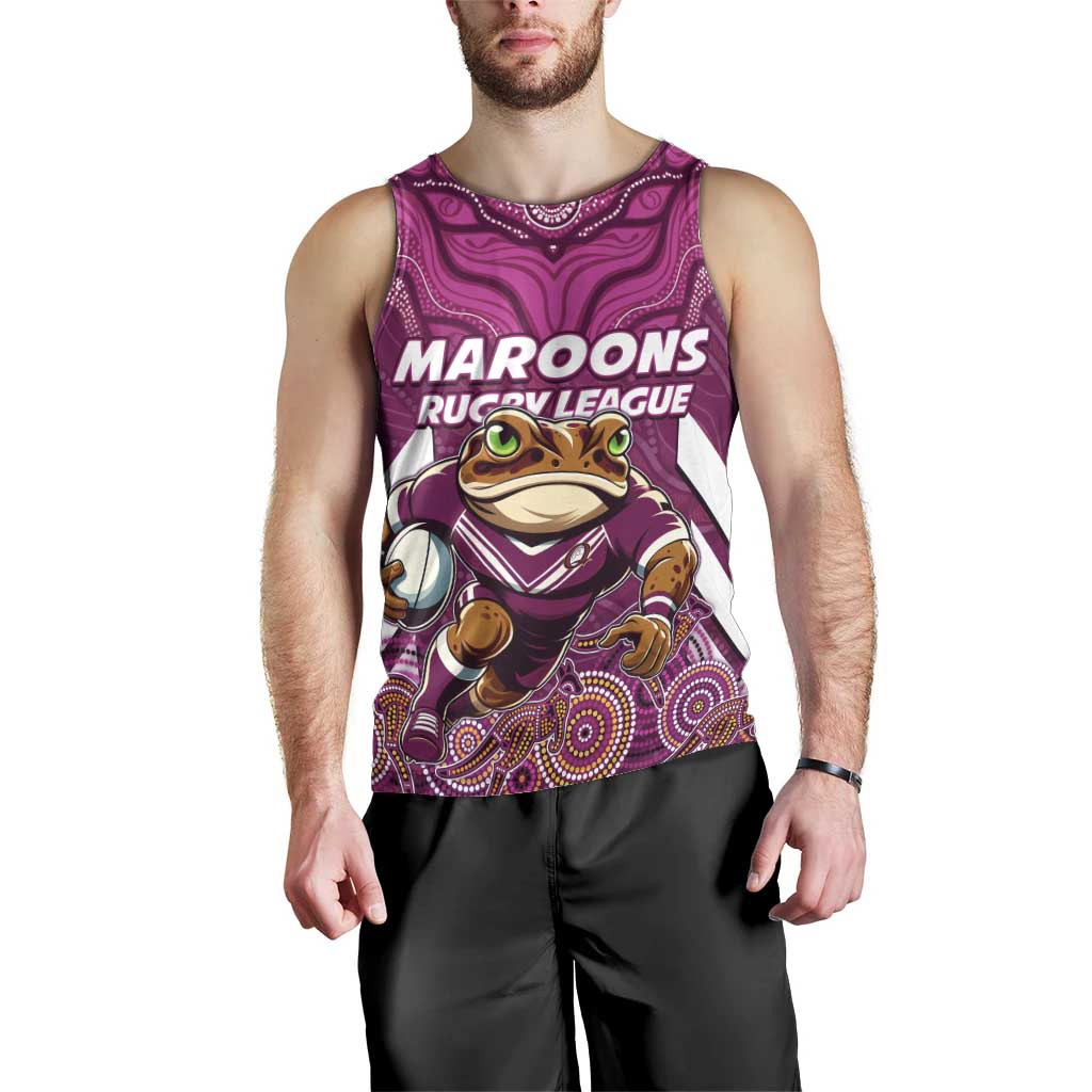 Custom Maroons Cane Toad Men Tank Top Queensland Rugby - Vibe Hoodie Shop