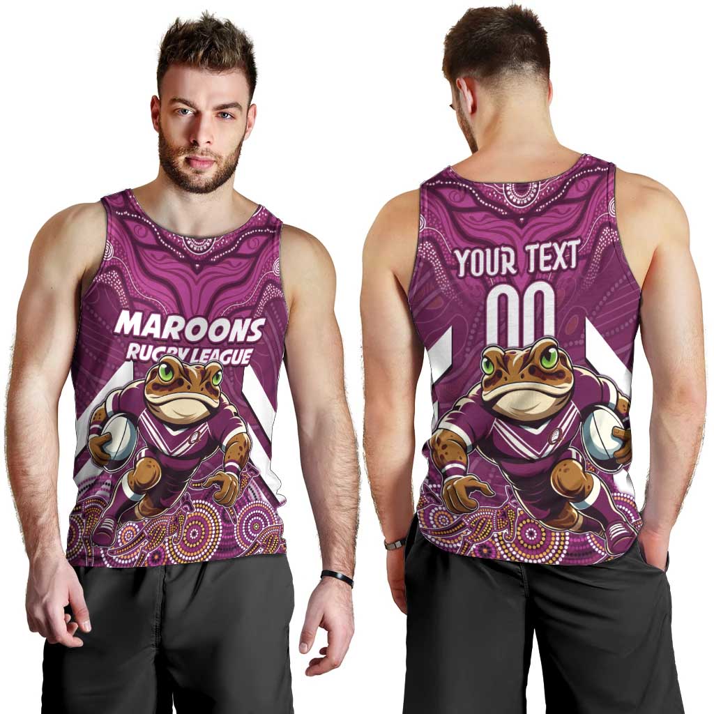 Custom Maroons Cane Toad Men Tank Top Queensland Rugby - Vibe Hoodie Shop