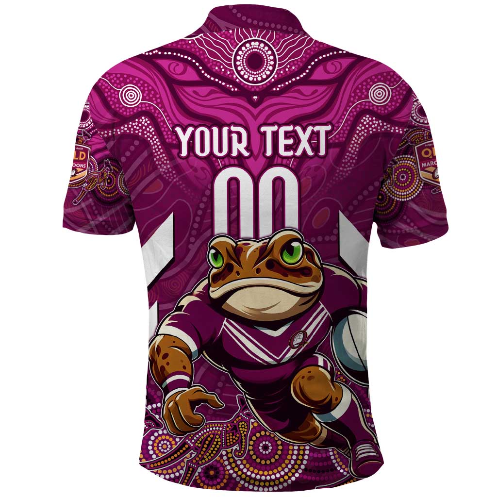 Custom Maroons Cane Toad Polo Shirt Queensland Rugby - Vibe Hoodie Shop