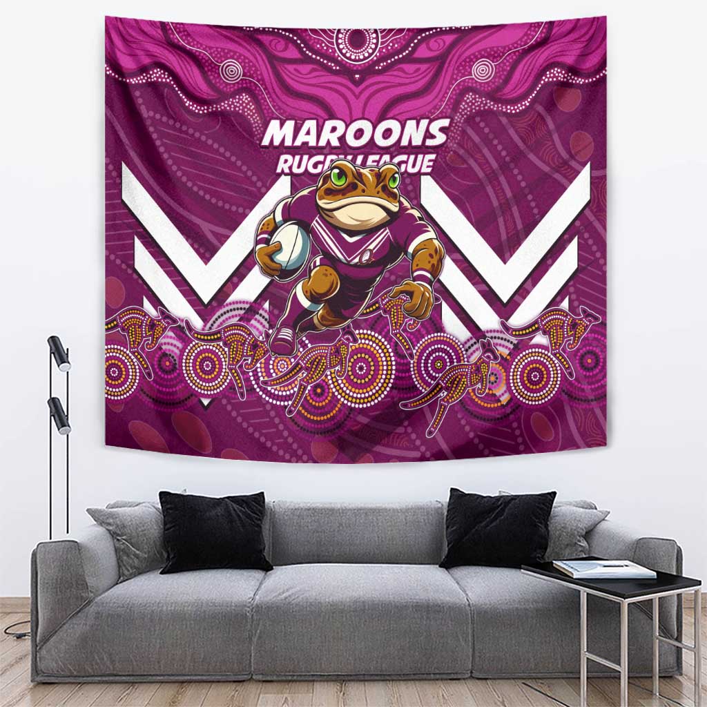 Custom Maroons Cane Toad Tapestry Queensland Rugby - Vibe Hoodie Shop