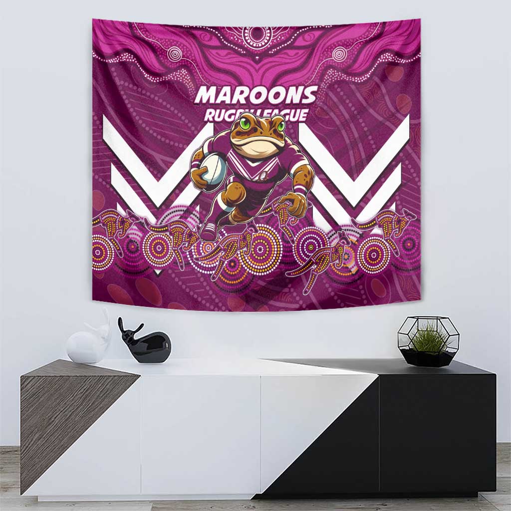 Custom Maroons Cane Toad Tapestry Queensland Rugby - Vibe Hoodie Shop