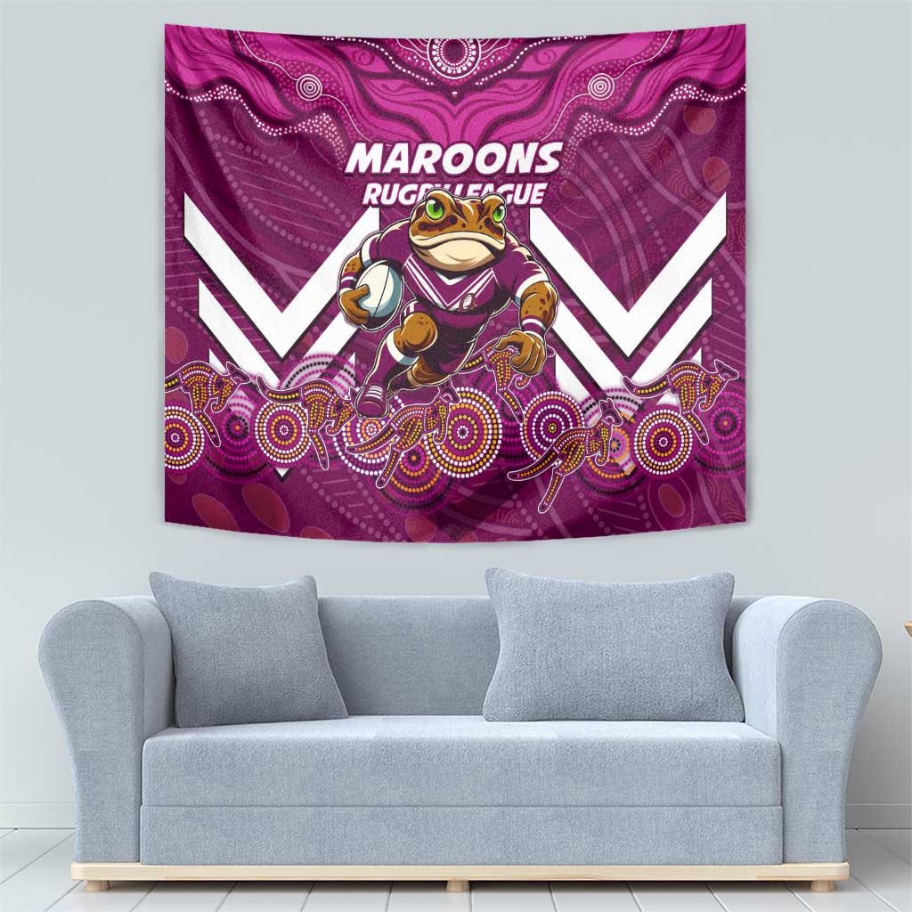 Custom Maroons Cane Toad Tapestry Queensland Rugby - Vibe Hoodie Shop