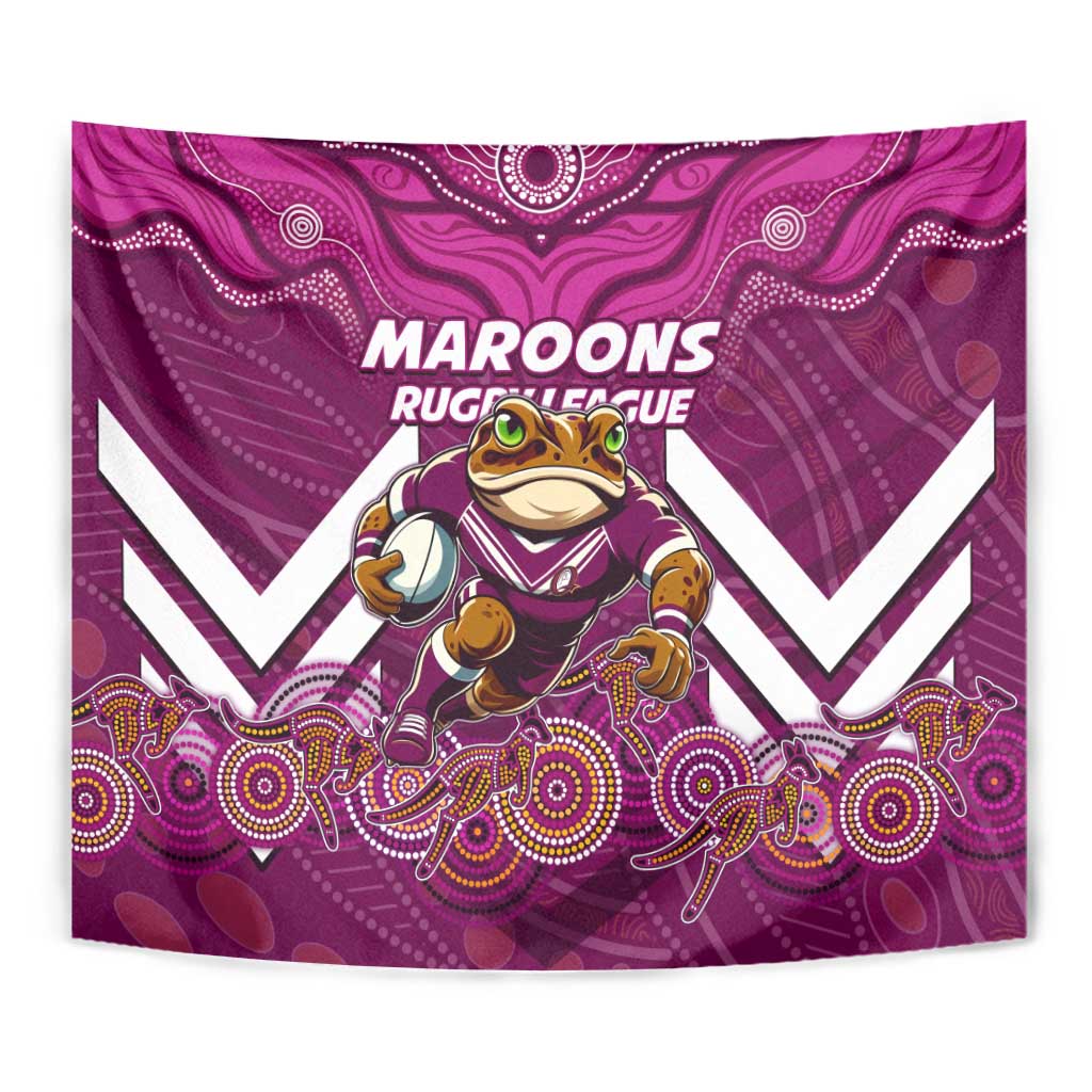 Custom Maroons Cane Toad Tapestry Queensland Rugby - Vibe Hoodie Shop