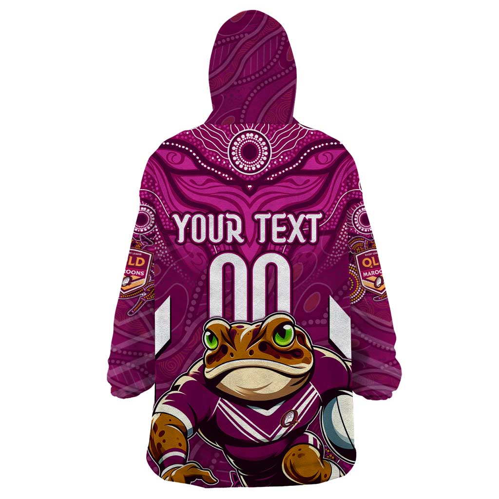 Custom Maroons Cane Toad Wearable Blanket Hoodie Queensland Rugby - Vibe Hoodie Shop