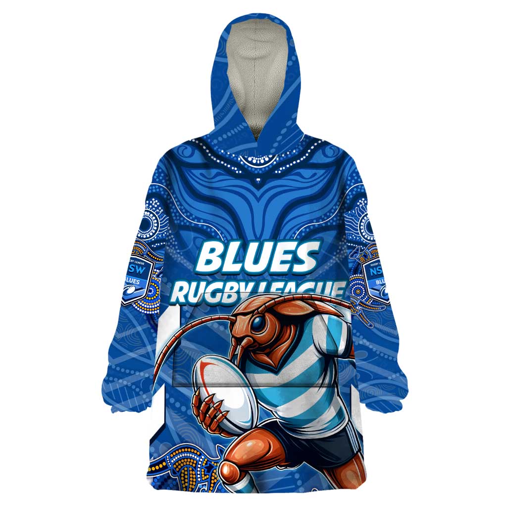 Custom Blues Cockroaches Wearable Blanket Hoodie New South Wales Rugby - Vibe Hoodie Shop