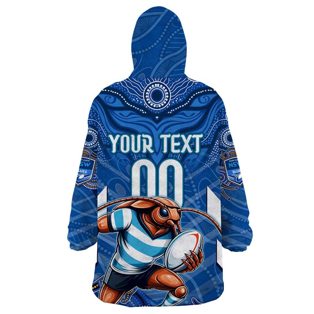 Custom Blues Cockroaches Wearable Blanket Hoodie New South Wales Rugby - Vibe Hoodie Shop