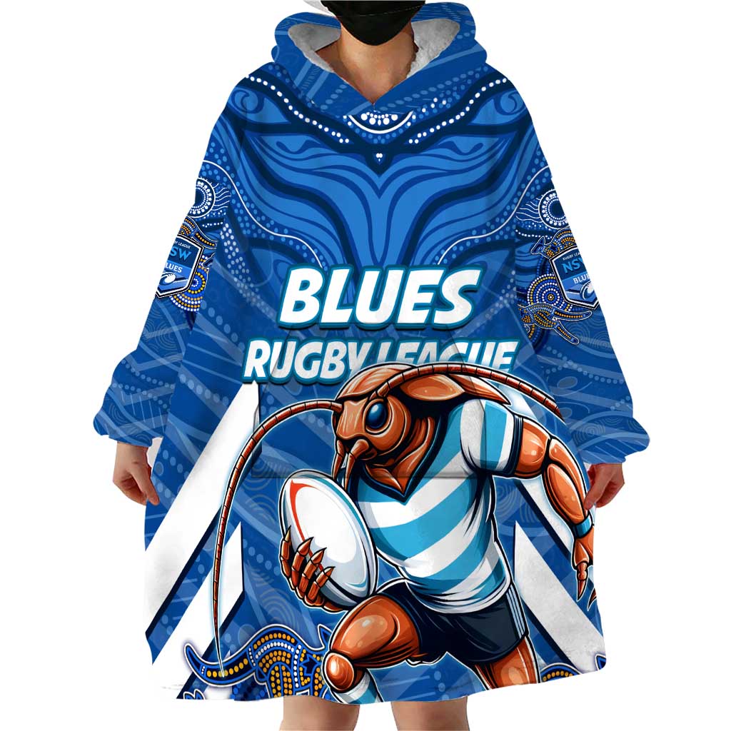 Custom Blues Cockroaches Wearable Blanket Hoodie New South Wales Rugby - Vibe Hoodie Shop