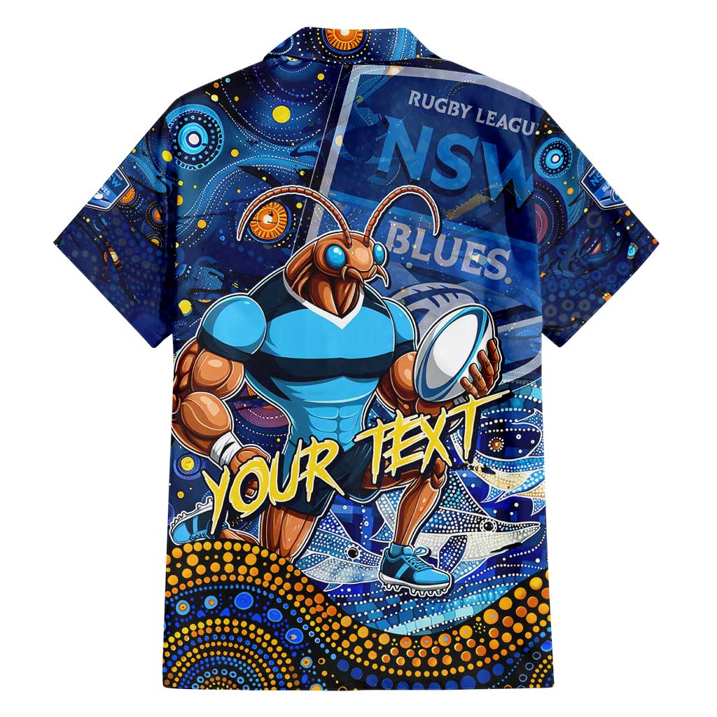 Personalised Mascot NSW Blues Rugby Hawaiian Shirt Aboriginal Galaxy - Vibe Hoodie Shop