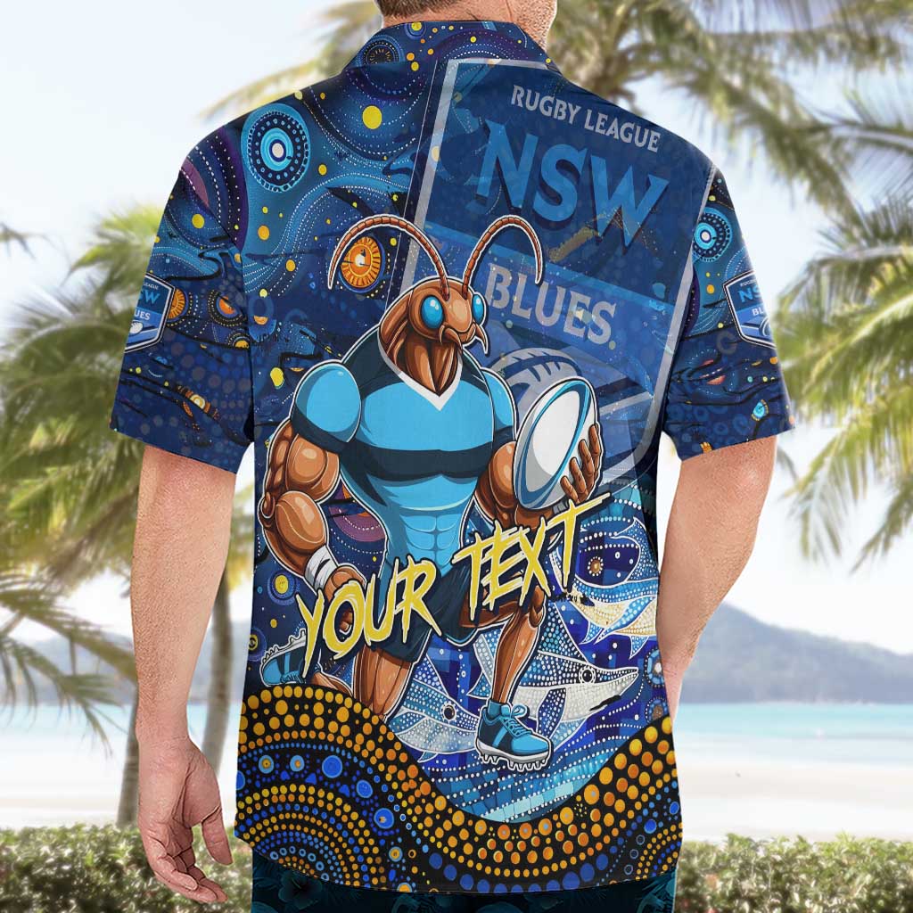 Personalised Mascot NSW Blues Rugby Hawaiian Shirt Aboriginal Galaxy - Vibe Hoodie Shop