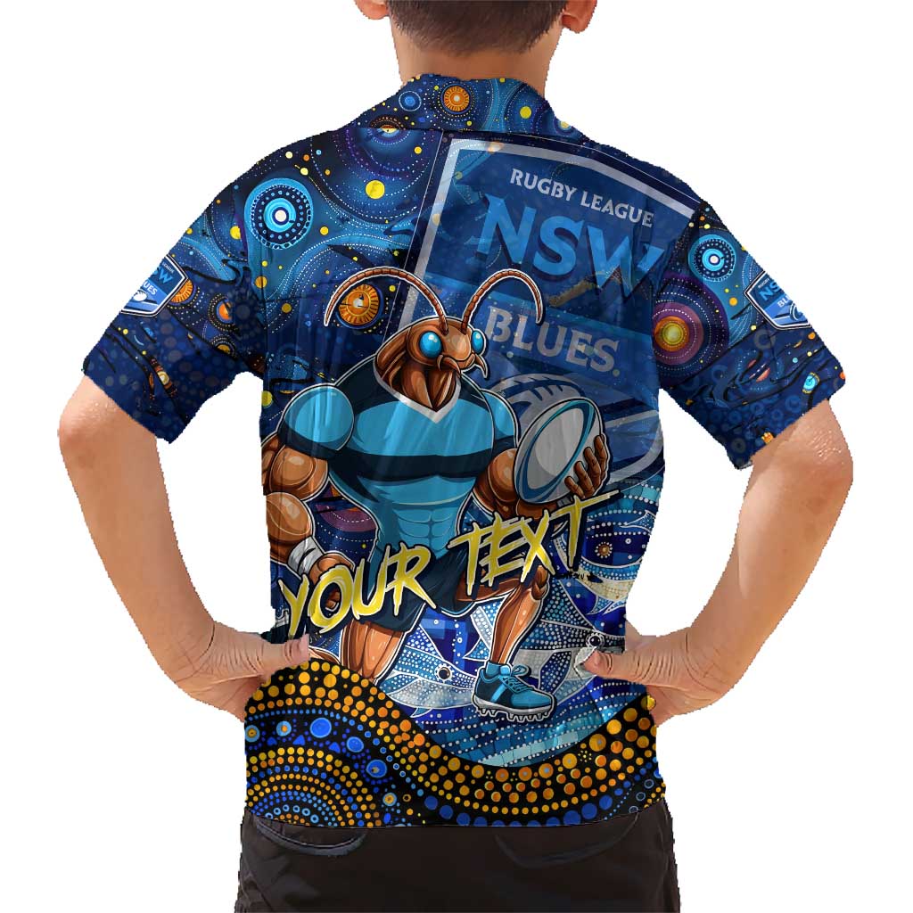 Personalised Mascot NSW Blues Rugby Hawaiian Shirt Aboriginal Galaxy - Vibe Hoodie Shop