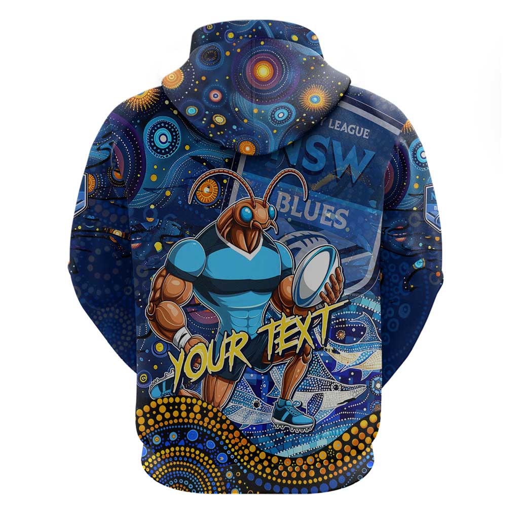 Personalised Mascot NSW Blues Rugby Hoodie Aboriginal Galaxy - Vibe Hoodie Shop