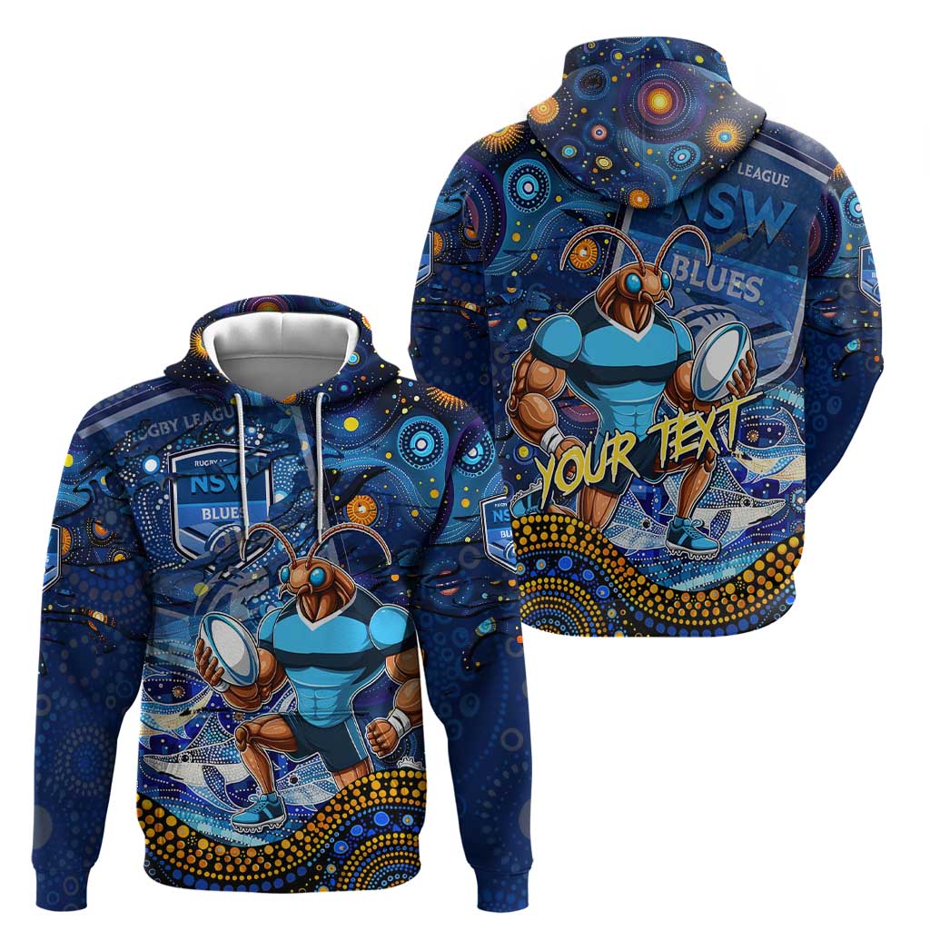 Personalised Mascot NSW Blues Rugby Hoodie Aboriginal Galaxy - Vibe Hoodie Shop