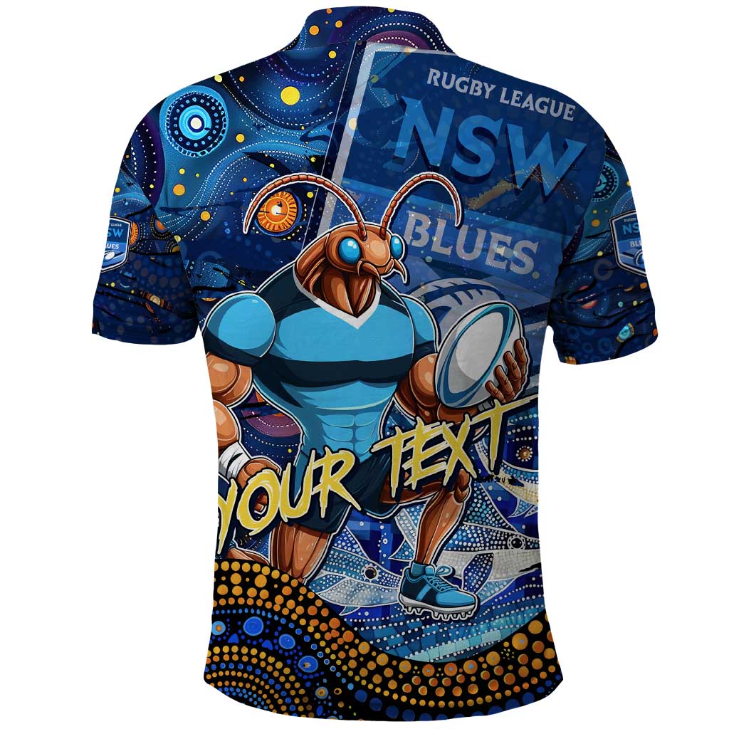 Personalised Mascot NSW Blues Rugby Polo Shirt Aboriginal Galaxy - Vibe Hoodie Shop
