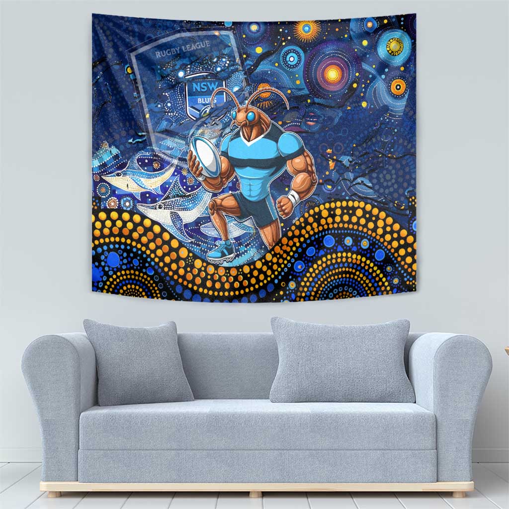 Personalised Mascot NSW Blues Rugby Tapestry Aboriginal Galaxy - Vibe Hoodie Shop