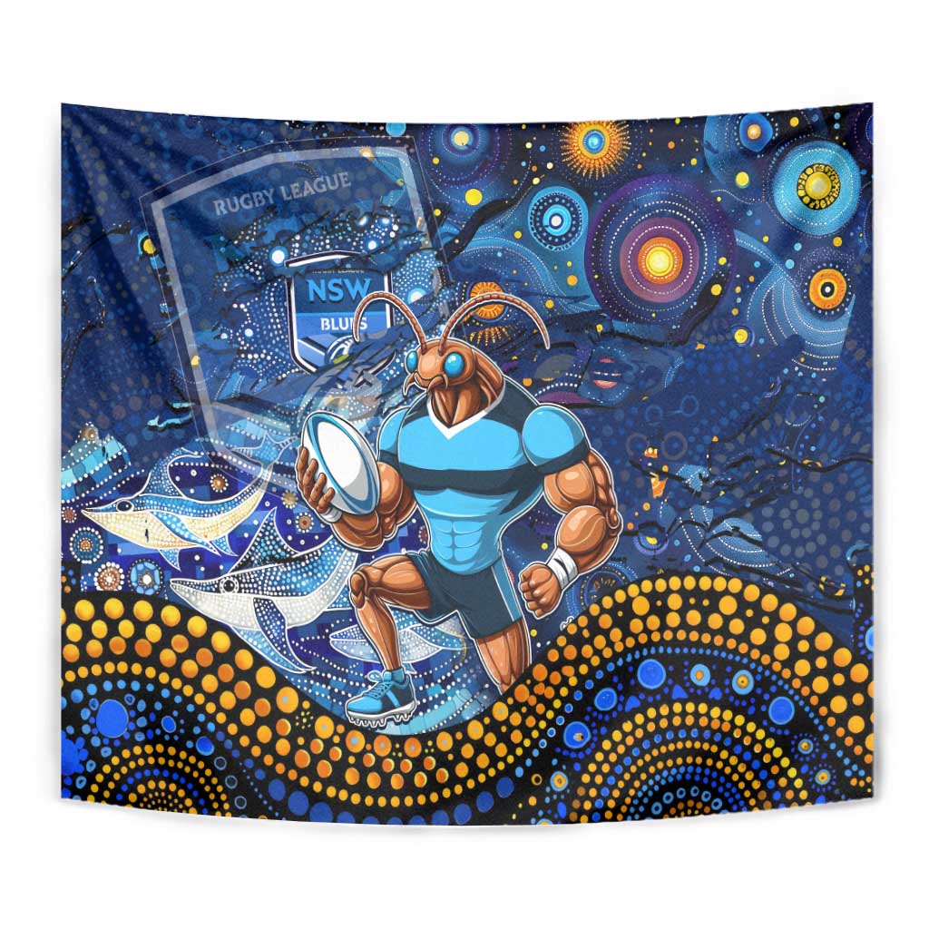 Personalised Mascot NSW Blues Rugby Tapestry Aboriginal Galaxy - Vibe Hoodie Shop