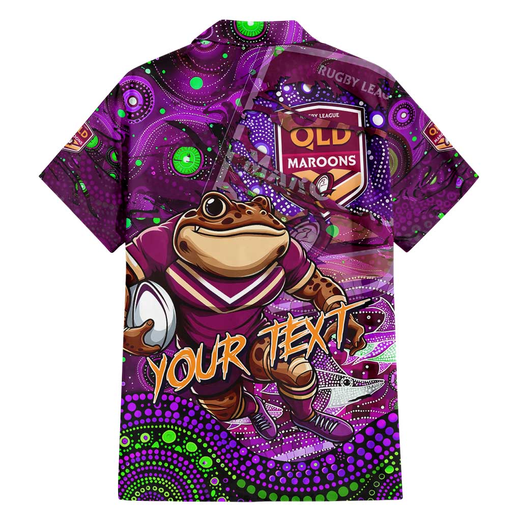 Personalised Mascot Queensland Maroons Rugby Hawaiian Shirt Aboriginal Galaxy - Vibe Hoodie Shop