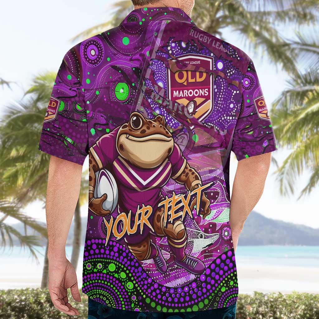 Personalised Mascot Queensland Maroons Rugby Hawaiian Shirt Aboriginal Galaxy - Vibe Hoodie Shop