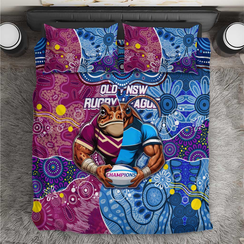 Blues Cockroaches And Maroons Cane Toads Bedding Set State of Origin Aboriginal - Vibe Hoodie Shop