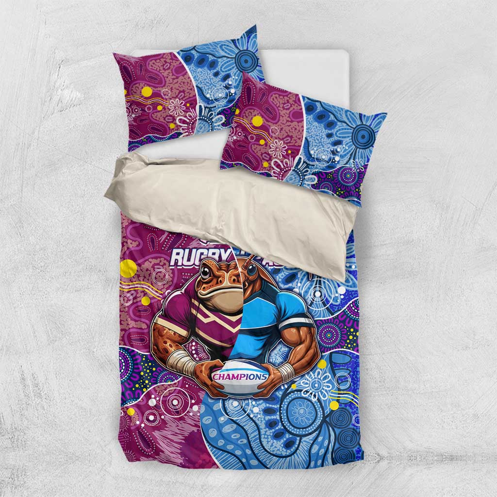 Blues Cockroaches And Maroons Cane Toads Bedding Set State of Origin Aboriginal - Vibe Hoodie Shop