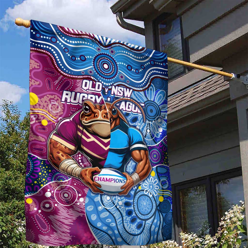 Blues Cockroaches And Maroons Cane Toads Garden Flag State of Origin Aboriginal - Vibe Hoodie Shop