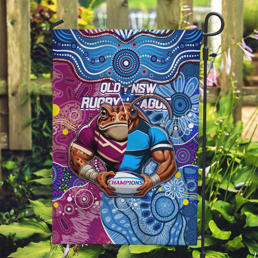 Blues Cockroaches And Maroons Cane Toads Garden Flag State of Origin Aboriginal - Vibe Hoodie Shop