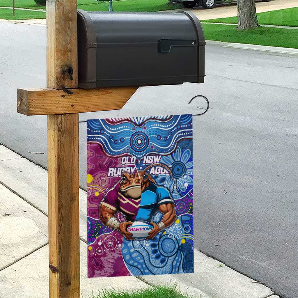 Blues Cockroaches And Maroons Cane Toads Garden Flag State of Origin Aboriginal - Vibe Hoodie Shop