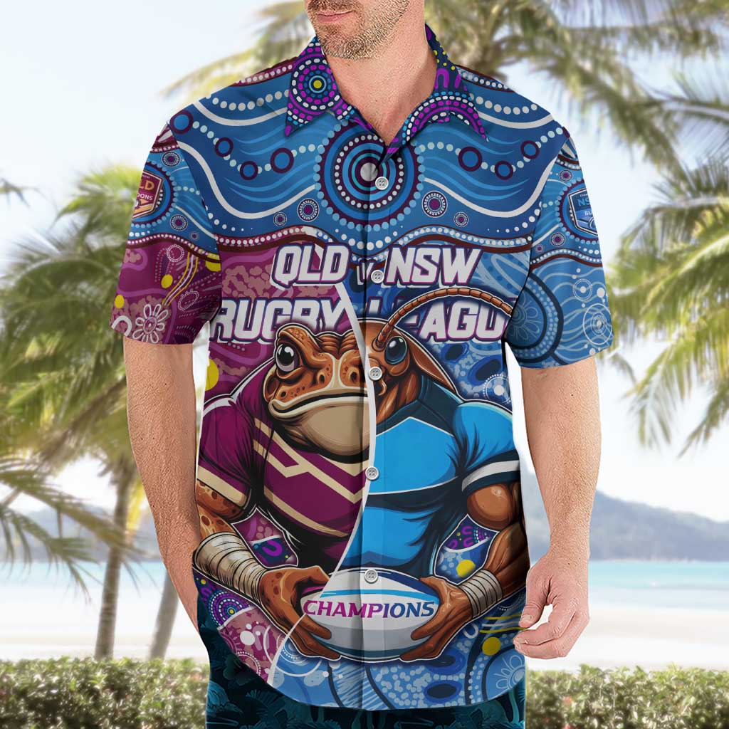 Custom Blues Cockroaches And Maroons Cane Toads Hawaiian Shirt State of Origin Aboriginal - Vibe Hoodie Shop