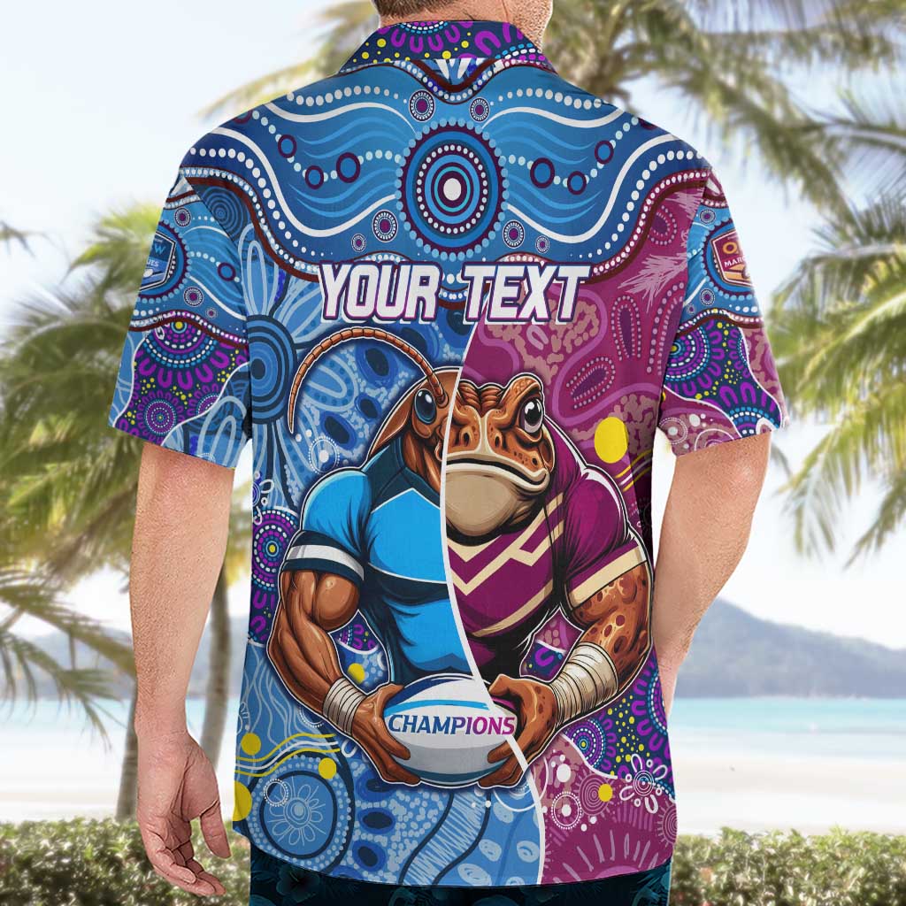 Custom Blues Cockroaches And Maroons Cane Toads Hawaiian Shirt State of Origin Aboriginal - Vibe Hoodie Shop