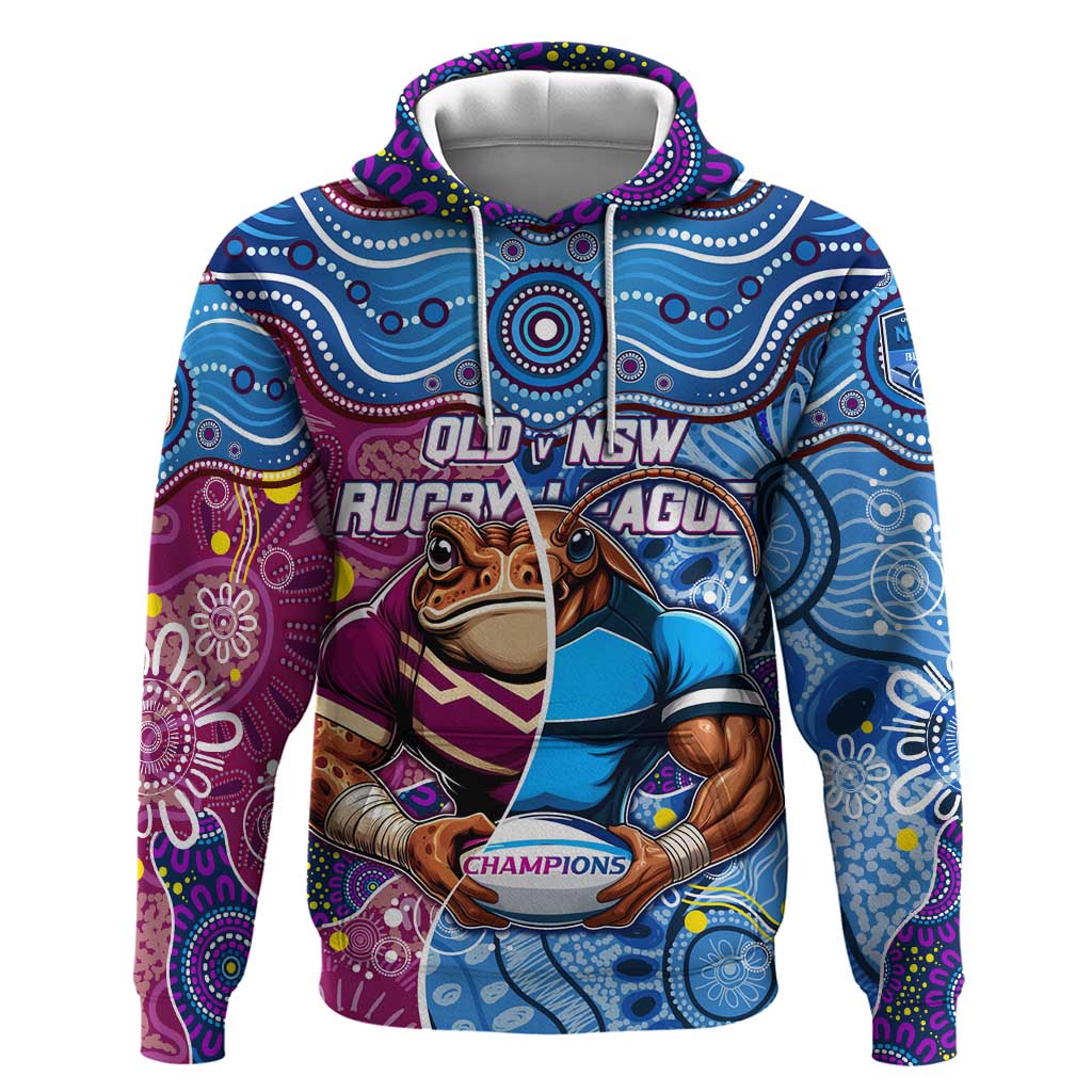 Custom Blues Cockroaches And Maroons Cane Toads Hoodie State of Origin Aboriginal - Vibe Hoodie Shop