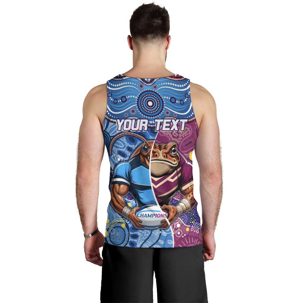 Custom Blues Cockroaches And Maroons Cane Toads Men Tank Top State of Origin Aboriginal - Vibe Hoodie Shop